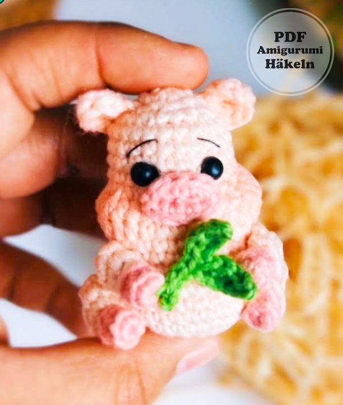 Cheeky Schlüsselanhänger Schwein Amigurumi Anleitung (2)