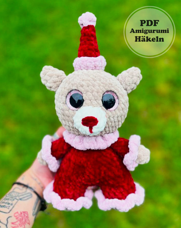 Clown Bär Amigurumi Anleitung Schritt für Schritt (2)