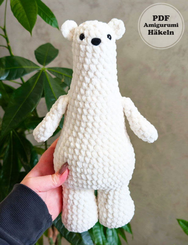 Eisbär mit langem Körper Häkelanleitung (3)