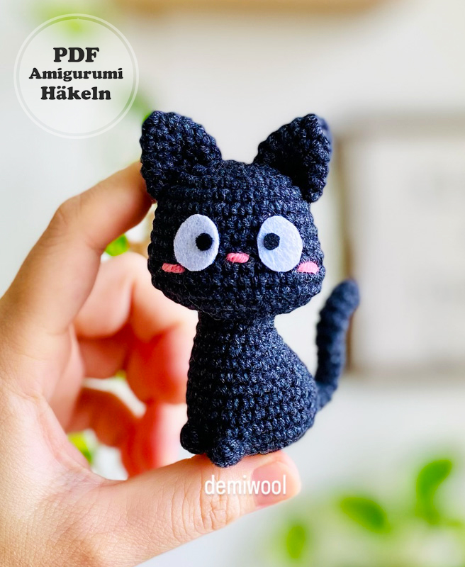 Halloween Schwarze Mini Katze Häkeln Anleitung (2)