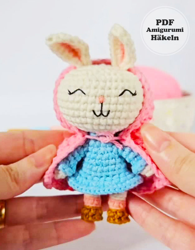 Hase mit Korb und Umhang Häkelanleitung PDF Kostenlos (3)