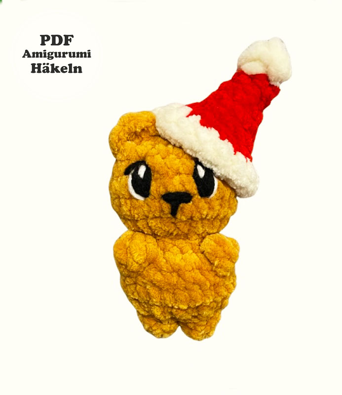 Kleiner Amigurumi-Bär mit Weihnachtmütze (3)