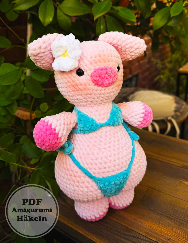 Kleines Schweinchen für den Sommer Häkelanleitung (3)