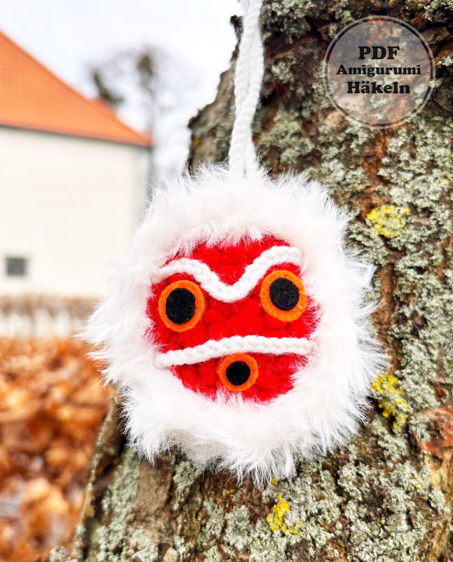 Mononoke Maske Schlüsselanhänger Häkeln PDF Anleitung (1)