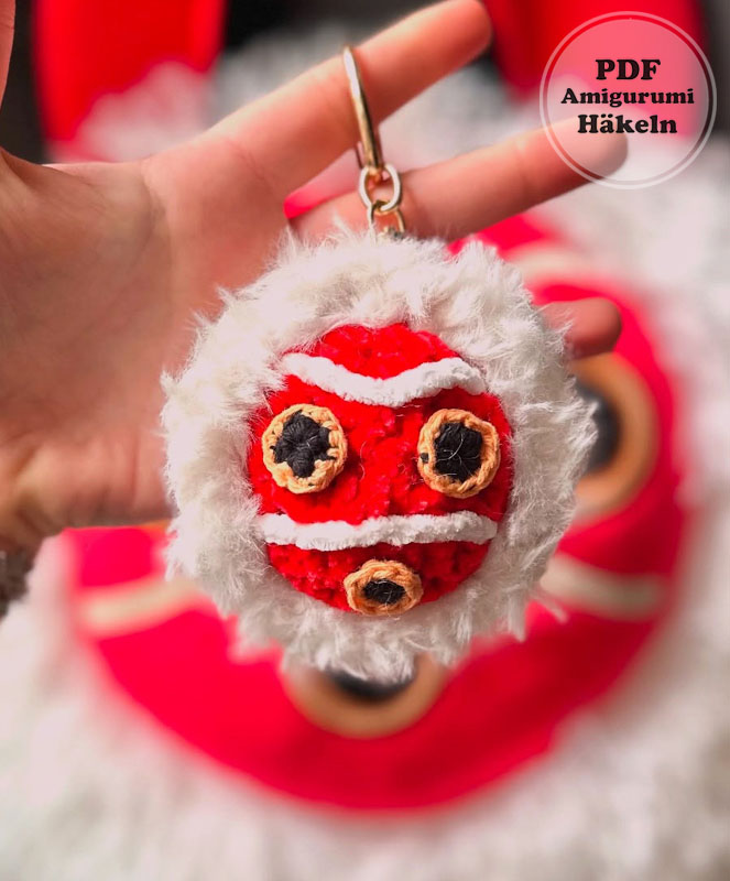 Mononoke Maske Schlüsselanhänger Häkeln PDF Anleitung (3)