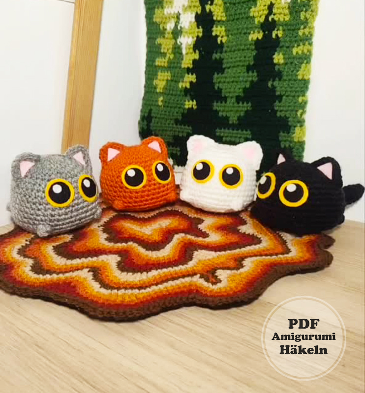 Schlüsselanhänger Runde Katze Häkeln PDF Kostenlos (2)