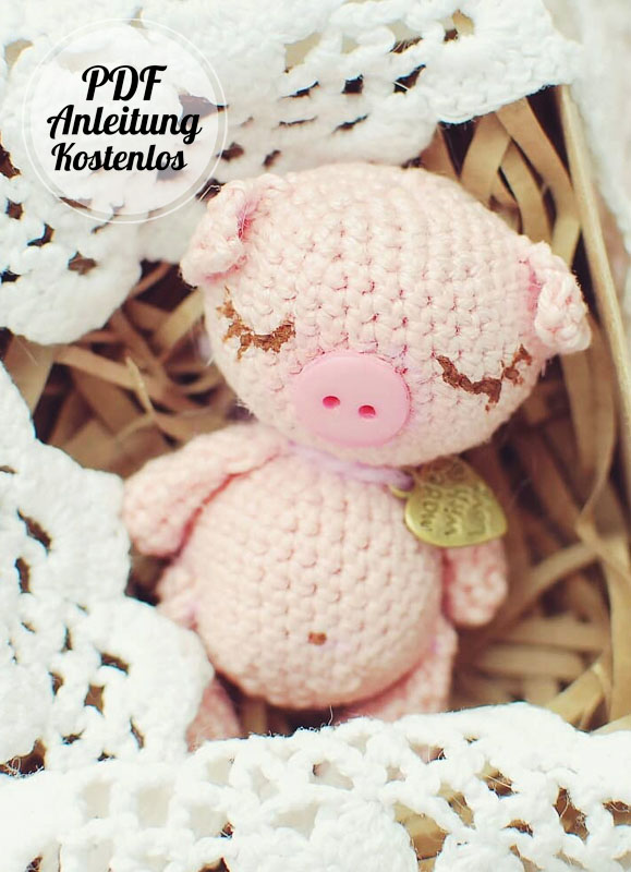 Schlüsselanhänger Schwein Amigurumi Anleitung PDF Kostenlos (1)