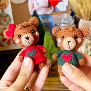 Weihnachtsbären Häkeln Anleitung Schritt für Schritt (3)