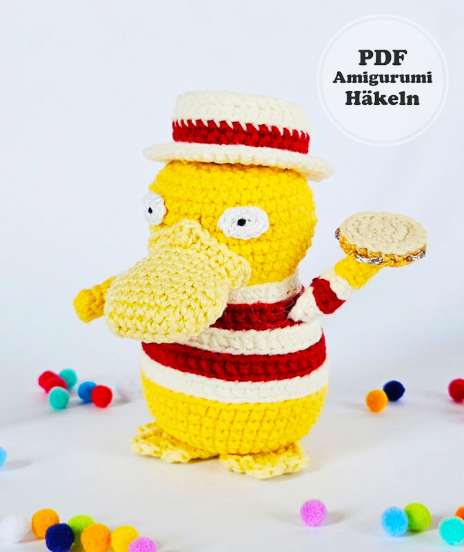 Enton (Psyduck) Ente Amigurumi Anleitung Schritt für Schritt (2)