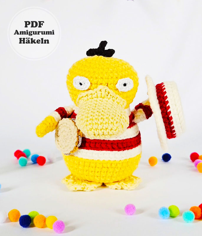 Enton (Psyduck) Ente Amigurumi Anleitung Schritt für Schritt (3)
