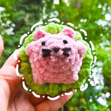 Sakura Mochi Katze Schlüsselanhänger Häkeln (1)