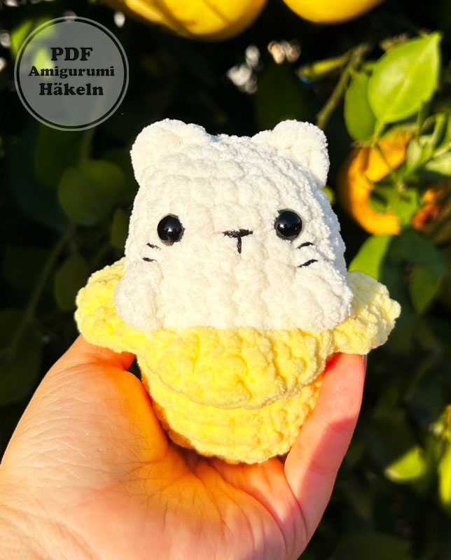 Bananen Katze Schlüsselanhänger Häkeln PDF Anleitung (2)