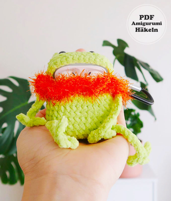 Frosch AirPods-Hülle Häkelanleitung Schritt für Schritt (3)