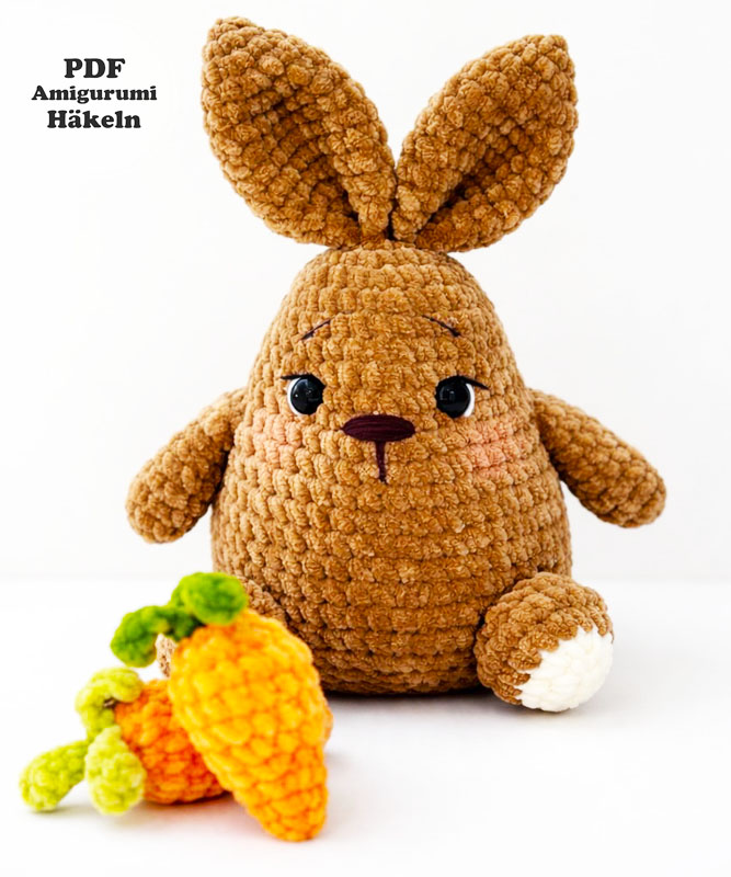 Osterhase mit Karotte Häkeln (3)