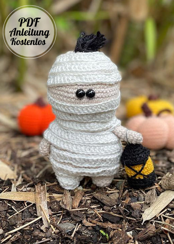 Amigurumi Mumie mit Laterne häkeln PDF Anleitung Kostenlos (4)