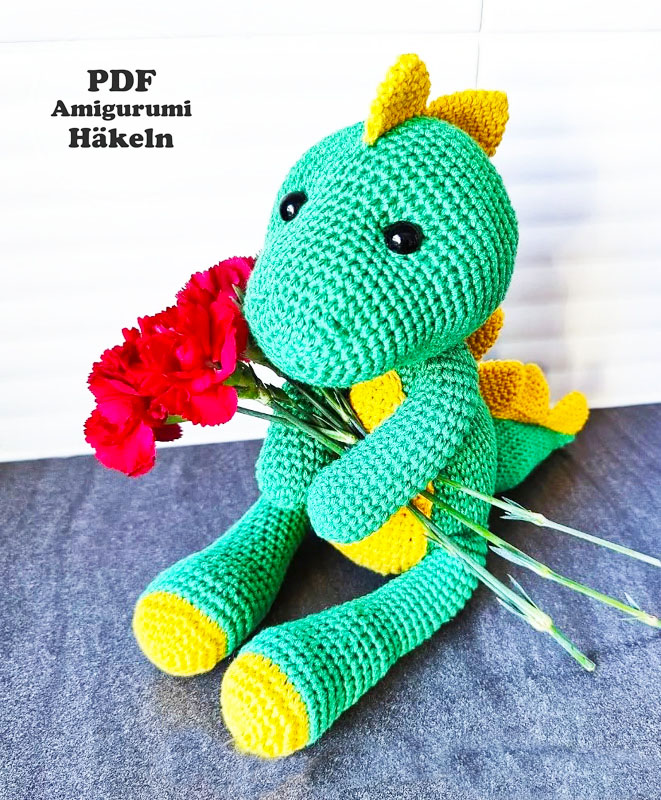 Grüner Dinosaurier Sully Amigurumi PDF Anleitung Kostenlos (2)