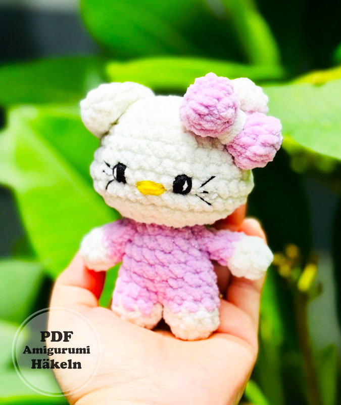 Hello Kitty Katze Amigurumi Anleitung Schritt für Schritt (2)