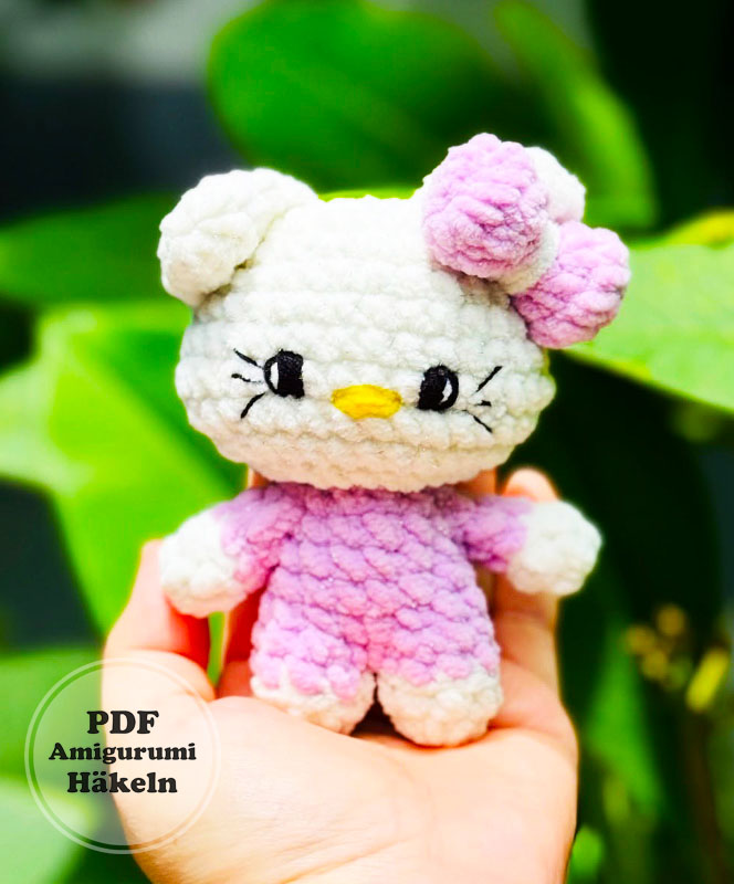 Hello Kitty Katze Amigurumi Anleitung Schritt für Schritt (3)