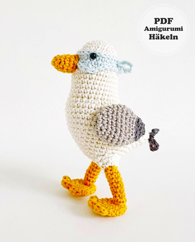 Möwe mit Umhang Amigurumi Anleitung Schritt für Schritt (2)