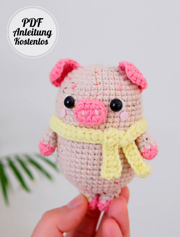 Mohn Schwein Häkeln PDF Amigurumi Anleitung Kostenlos (3)