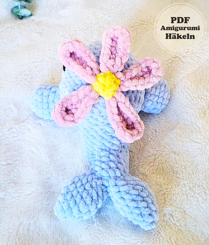 Wal mit Blume auf dem Kopf Häkelanleitung (3)