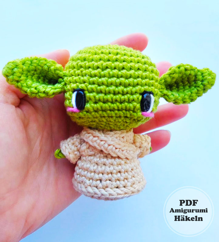 Baby Yoda Schlüsselanhänger häkeln - kostenlose Anleitung (2)