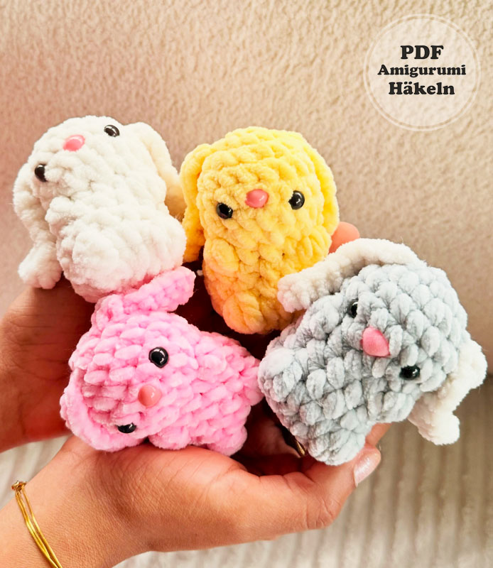 Baby-Häschen-Schlüsselanhänger Schritt für Schritt häkeln (3)