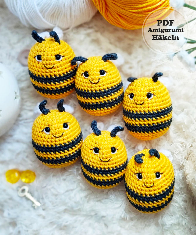 Amigurumi Bienen Schlüsselanhänger Anleitung Kostenlos (3)
