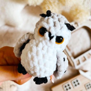 Schneeball Eule Amigurumi Anleitung Schritt für Schritt (1)