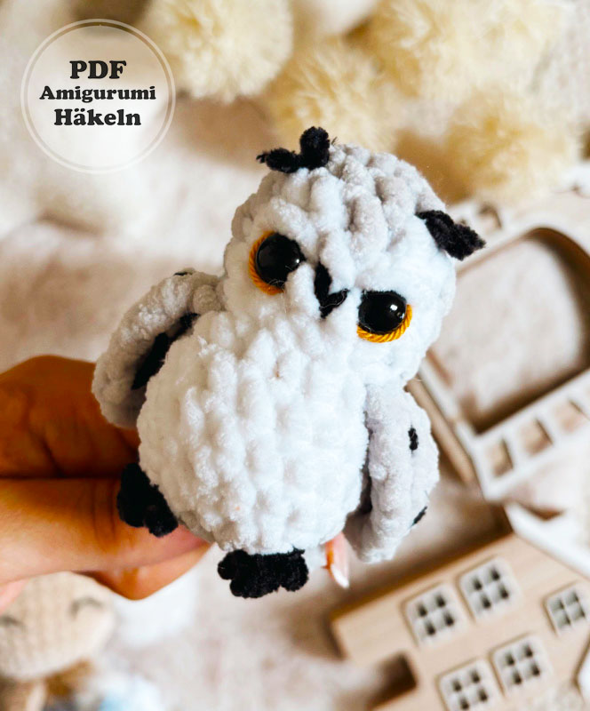 Schneeball Eule Amigurumi Anleitung Schritt für Schritt (2)