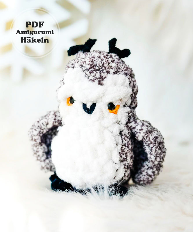 Schneeball Eule Amigurumi Anleitung Schritt für Schritt (3)