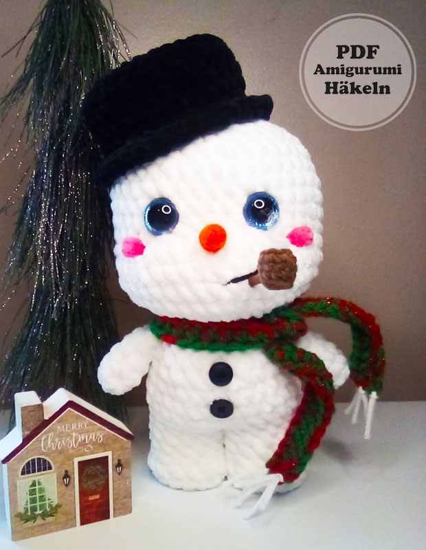 Schneemann mit Pfeife Amigurumi Anleitung PDF Kostenlos (2)