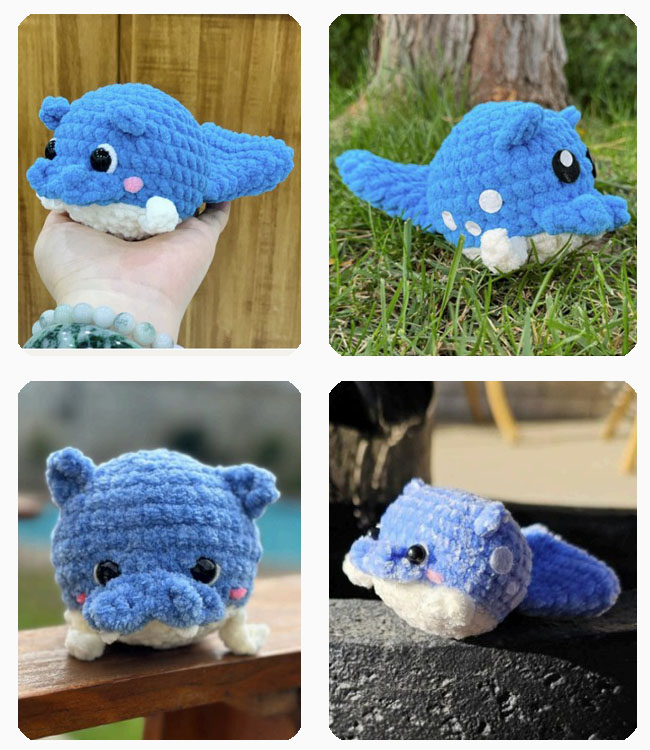 Blaue Plüsch-Babyrobbe Häkelanleitung (1)