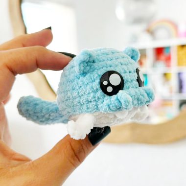 Blaue Plüsch-Babyrobbe Häkelanleitung (4)