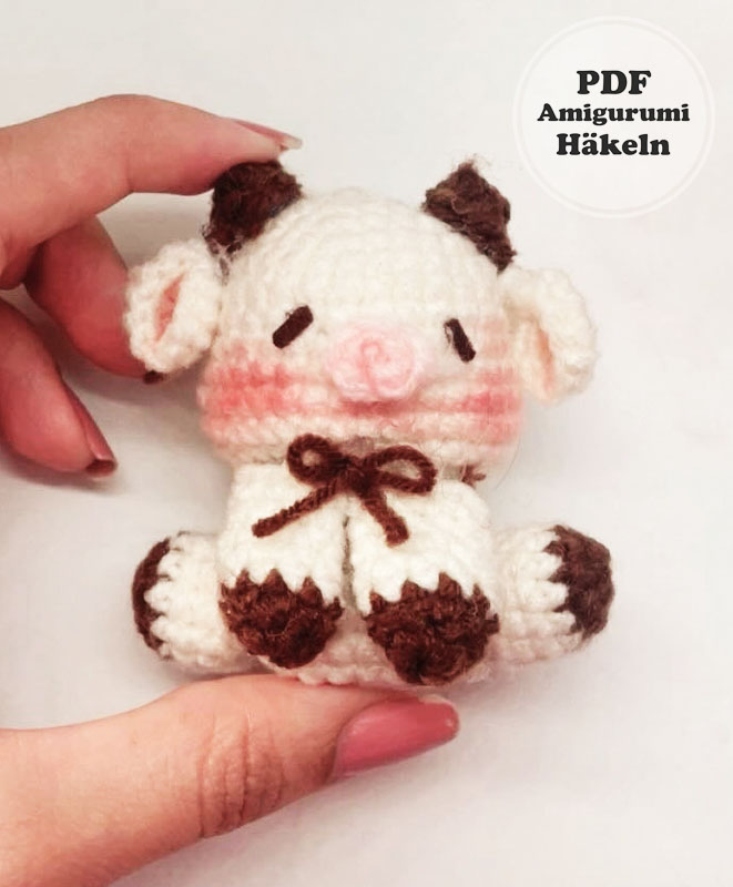 Kleine gehörnte Kuh Häkelanleitung (2)