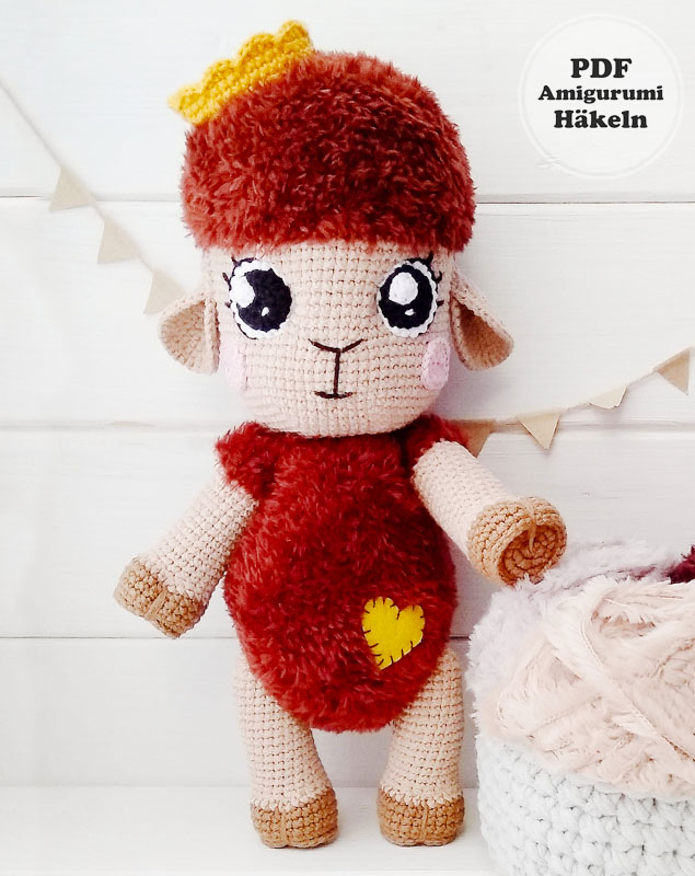 Amigurumi-Lamm mit Krone Kostenlose Anleitung (2)