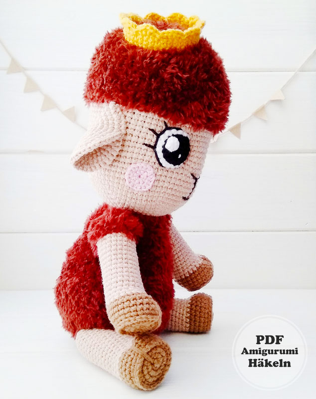 Amigurumi-Lamm mit Krone Kostenlose Anleitung (3)