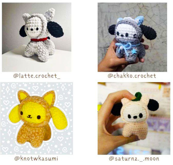 Pochacco und Pompompurin Freunde Häkelanleitung