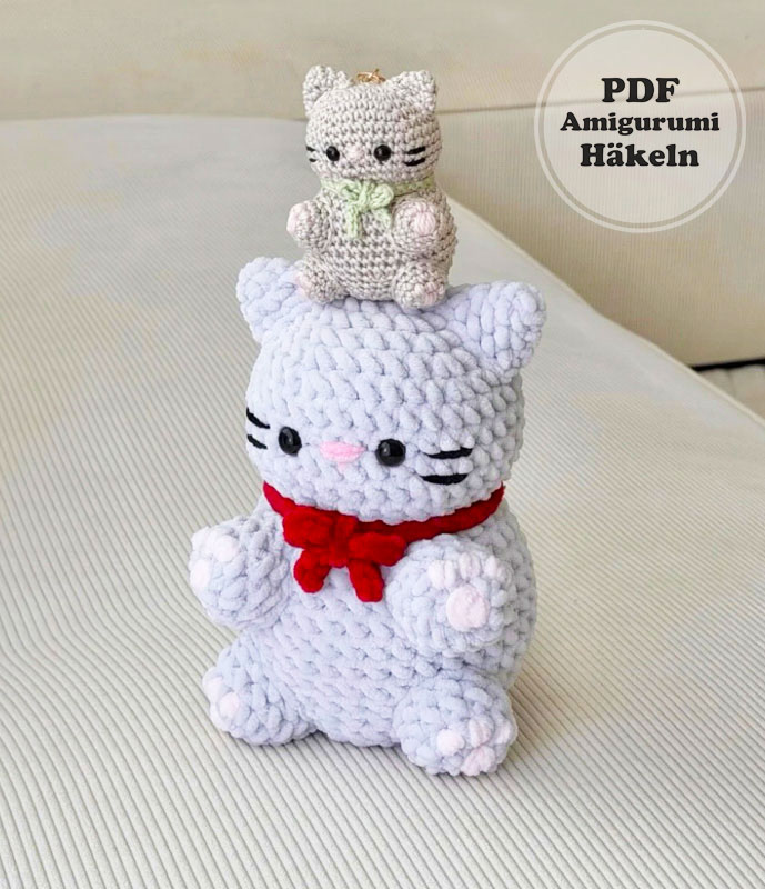 Bao die Plüschkatze mit Halsband Häkelanleitung (2)