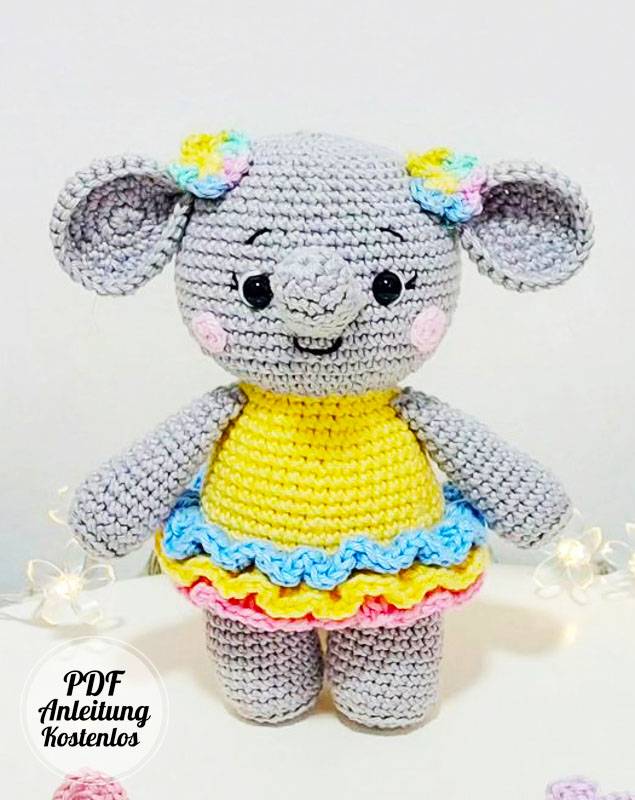 Regenbogen Elefant Häkeln PDF Anleitung Kostenlos (2)