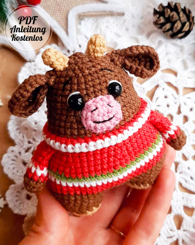 Amigurumi Bulle im Pullover Häkeln PDF Kostenlos (2)