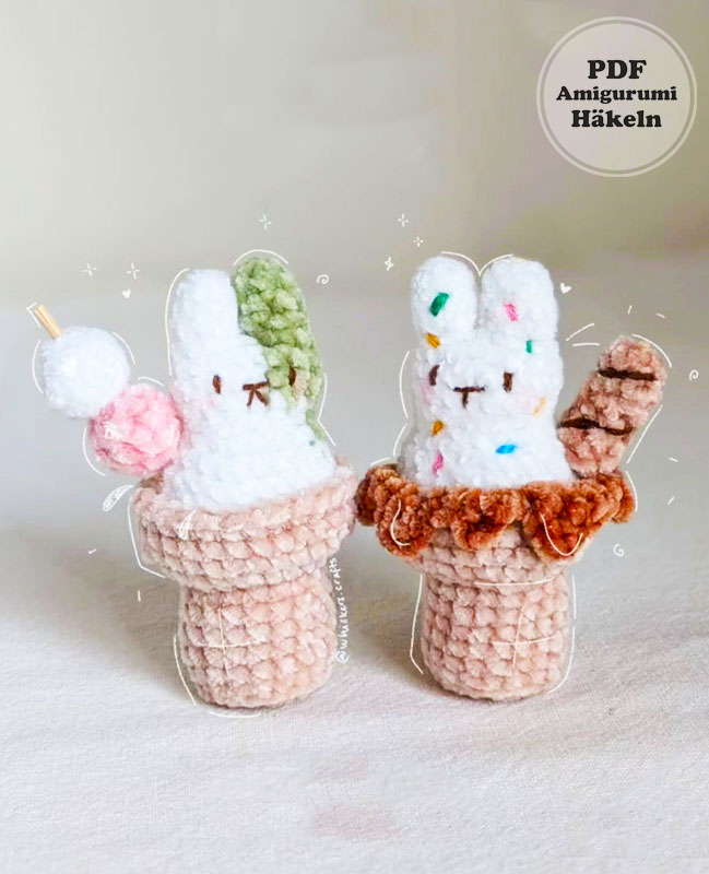 Waffel und Dango Häschen kostenlose Häkelanleitung (2)