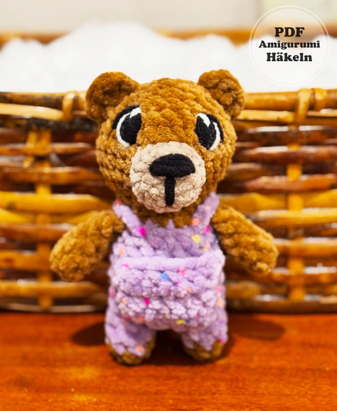 Kleiner Bär mit Latzhose Häkelanleitung (3)