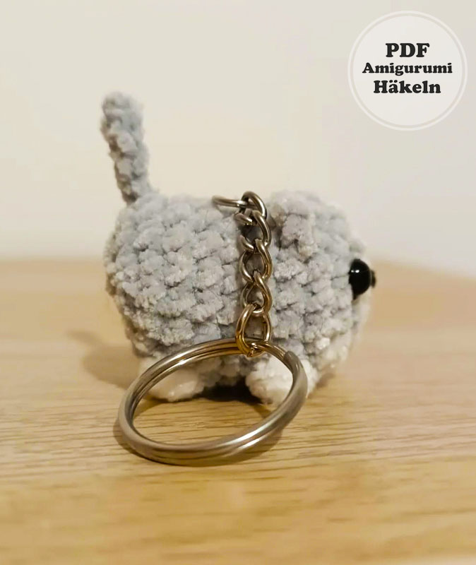 Mini Katzen-Schlüsselanhänger häkeln für Anfänger (3)