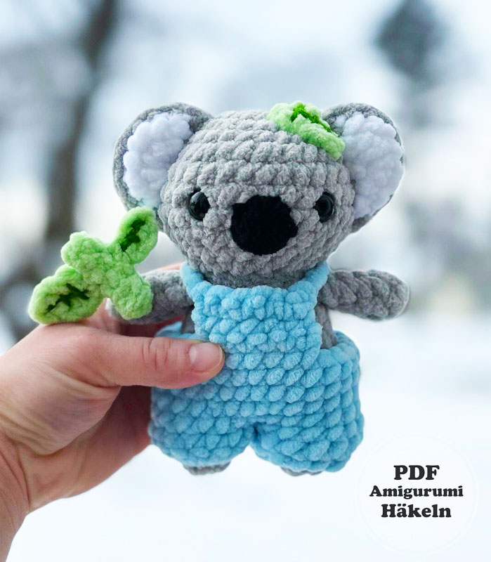Amigurumi Koala Martin im Latzhose Anleitung Kostenlos (3)