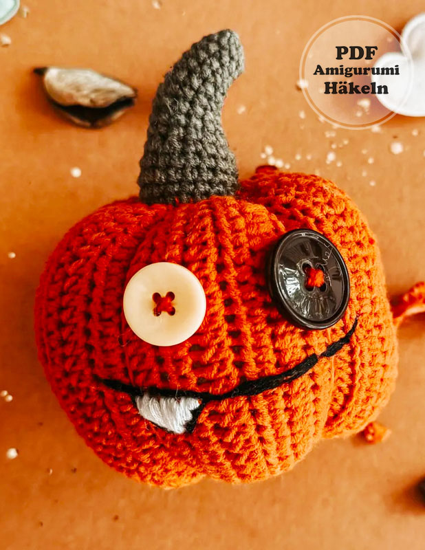 Knopfäugiger Kürbis Amigurumi PDF Anleitung 1