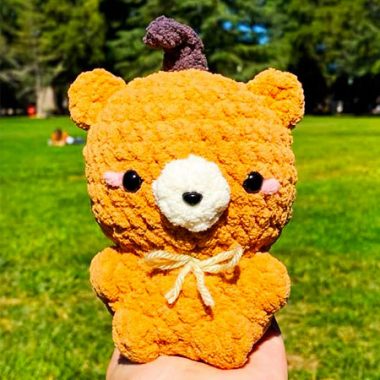 Kürbis Kawaii Bär Häkeln PDF Anleitung (2)