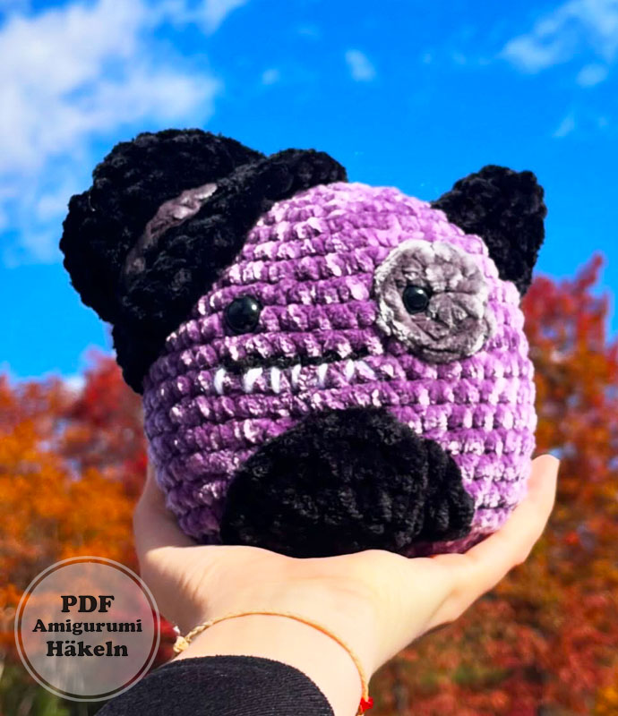 Halloween Squish mit Hut Häkeln PDF Anleitung (3)