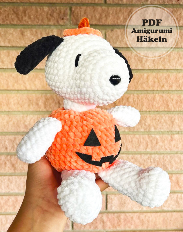 Kürbis Snoopy Hund Amigurumi Anelitung Kostenlos (2)