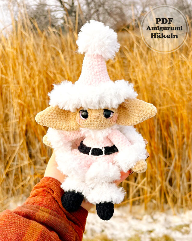 Elfie im Weihnachtskleid Puppe Amigurumi Häkeln Anleitung (2)